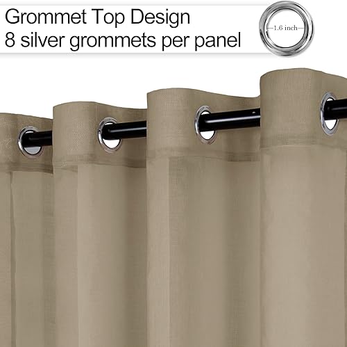 Miniatura 2 de XWZO Cortinas transparentes de 84 pulgadas de largo, juego de 2 paneles para dormitorio, filtro de luz, aireadas y transpirables, de lino sintético