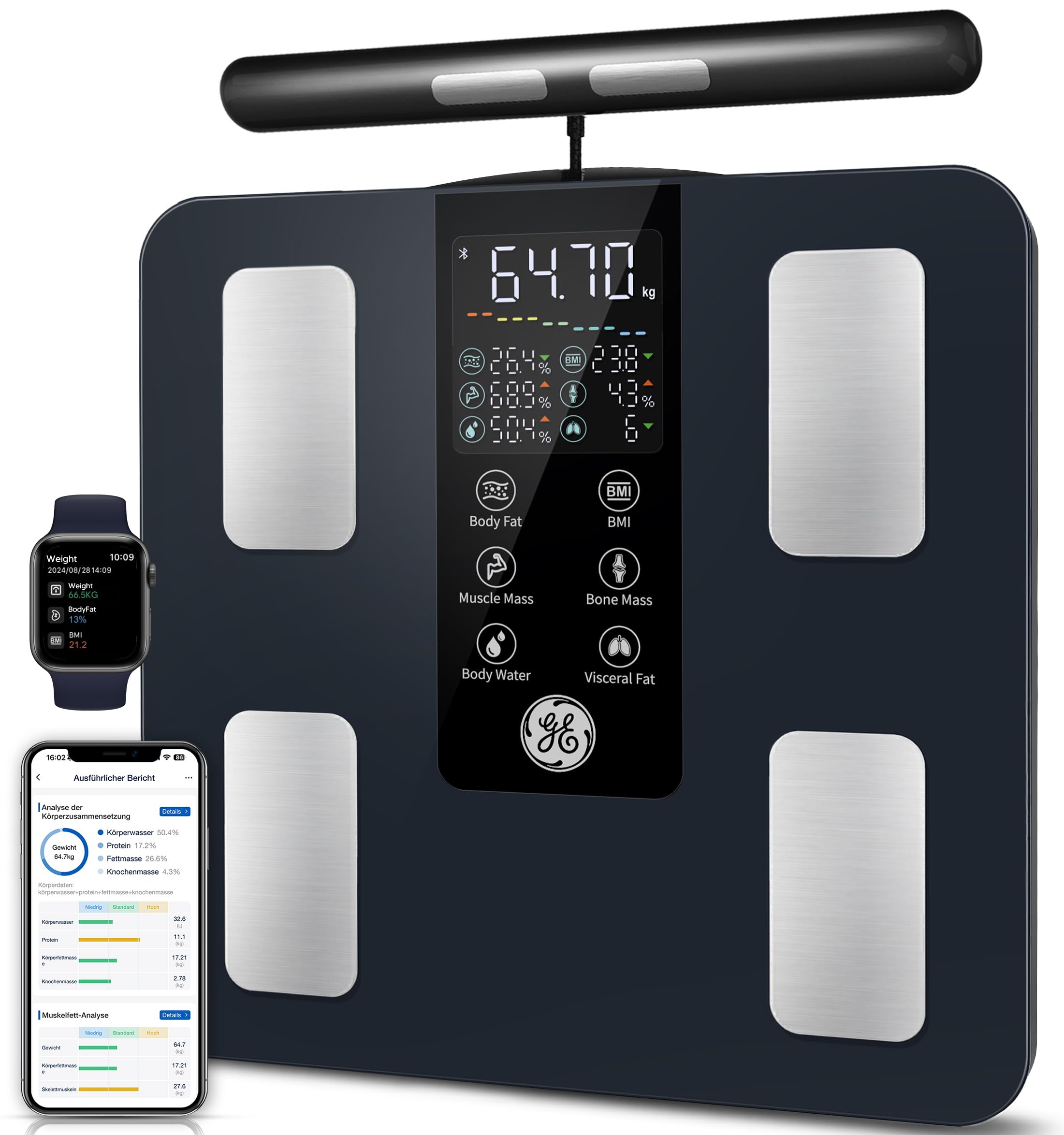 GE Körperfettwaage Smart Waage Personen: Digitale Waage mit