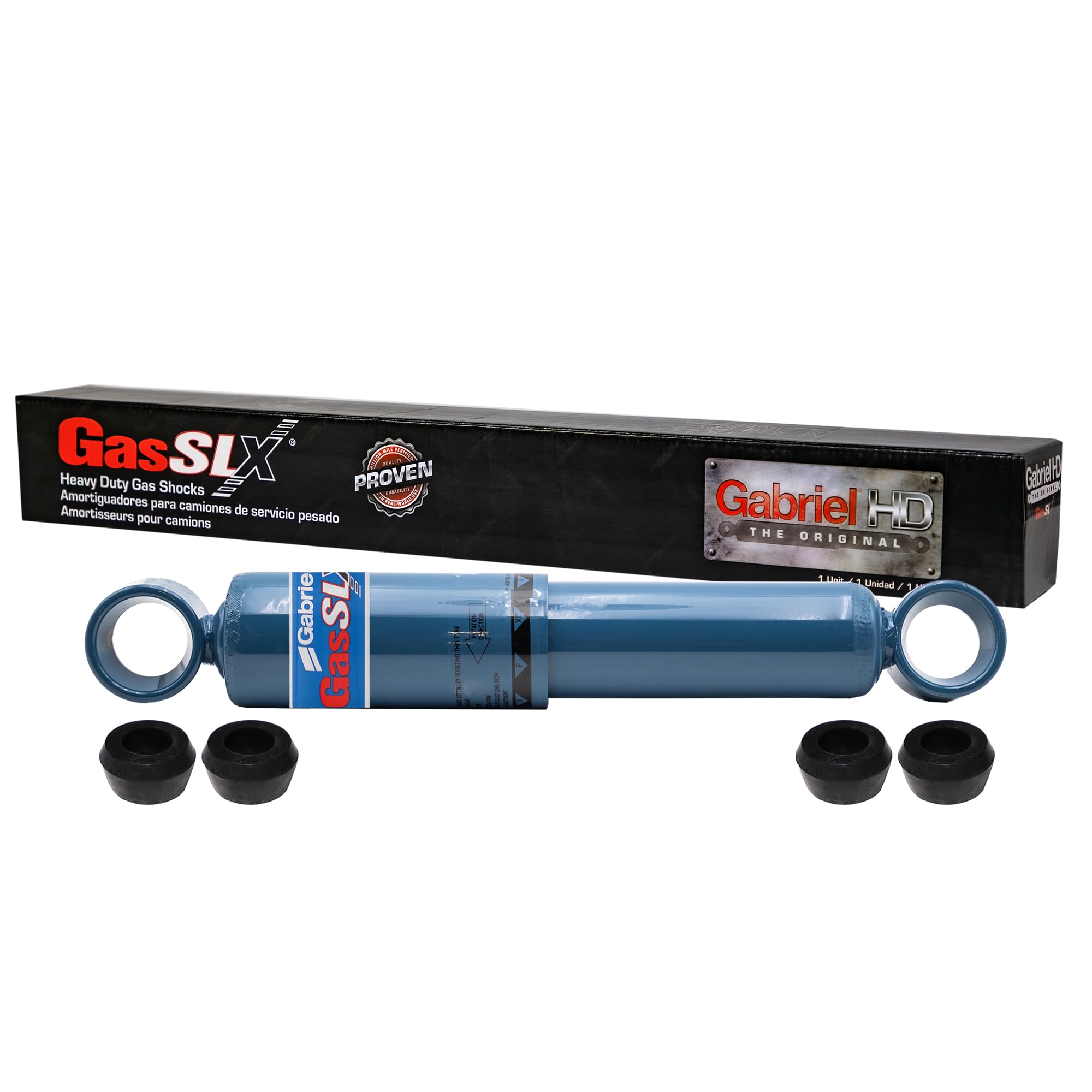 Gabriel 89419 GasSLX Adjustable HD Front &amp; Rear Shocks Fits Fruehauf; Granning; International; Reyco SAF Holland Wabash Watson &amp; Chalin Trailer; OEM# UCE-1295-901 12885-03