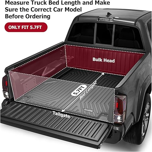 Miniatura 2 de Cubierta Tonneau rígida plegable para caja de camioneta Dodge Ram 1500 de 5.7 pies, cubierta Tonneau de tres pliegues compatible con Ram 1500