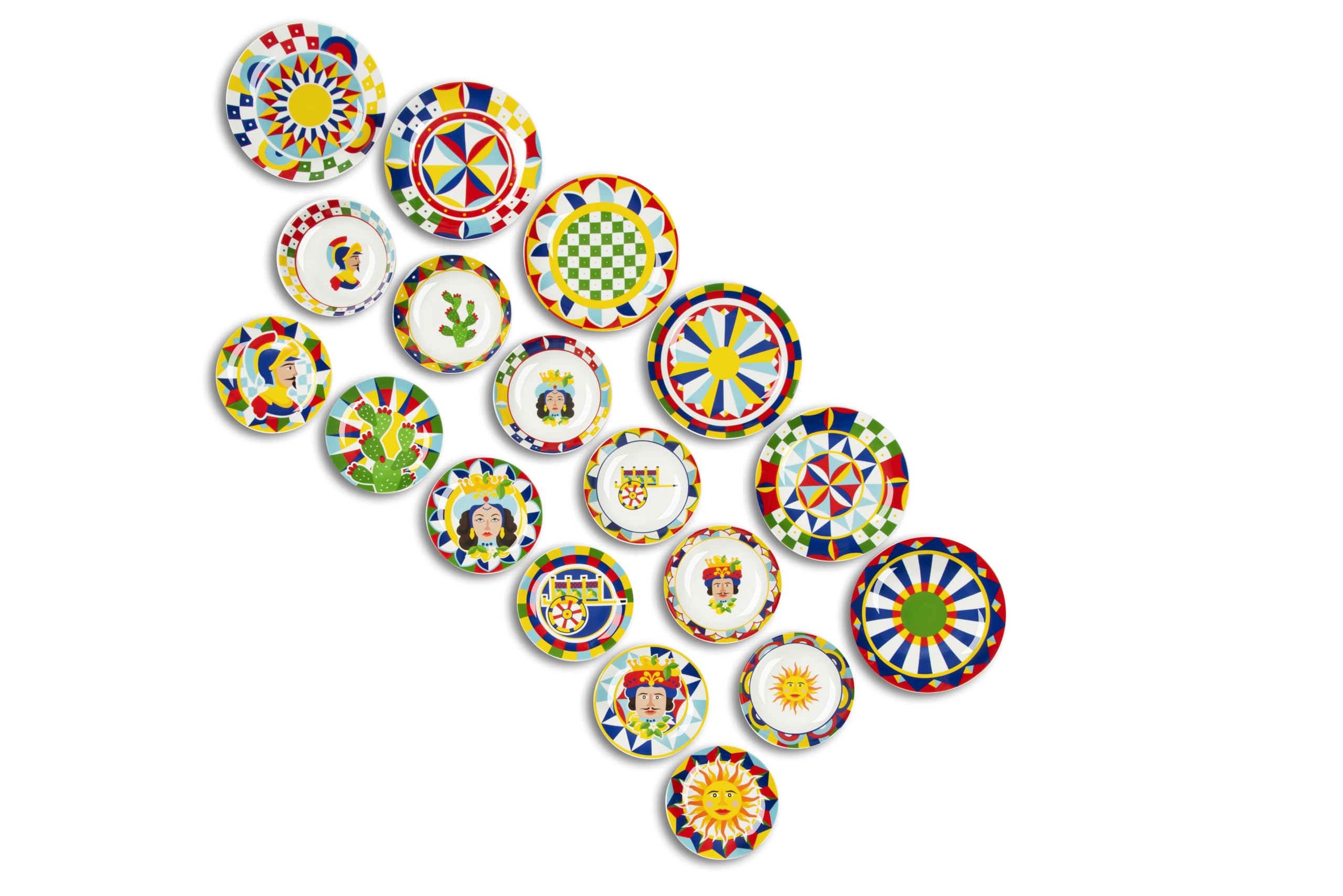 Excelsa Sicilian Rhapsody Service de vaisselle, style sicilien, porcelaine, 18 pièces