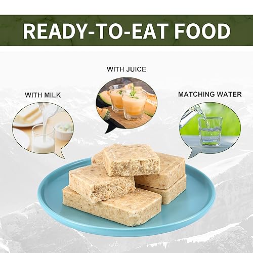 Miniatura 7 de Barras de Ración de Alimentos de Emergencia, Comida de Supervivencia con Caja de Lata, Suministro de Tabletas de Supervivencia de 20 Años de Vida