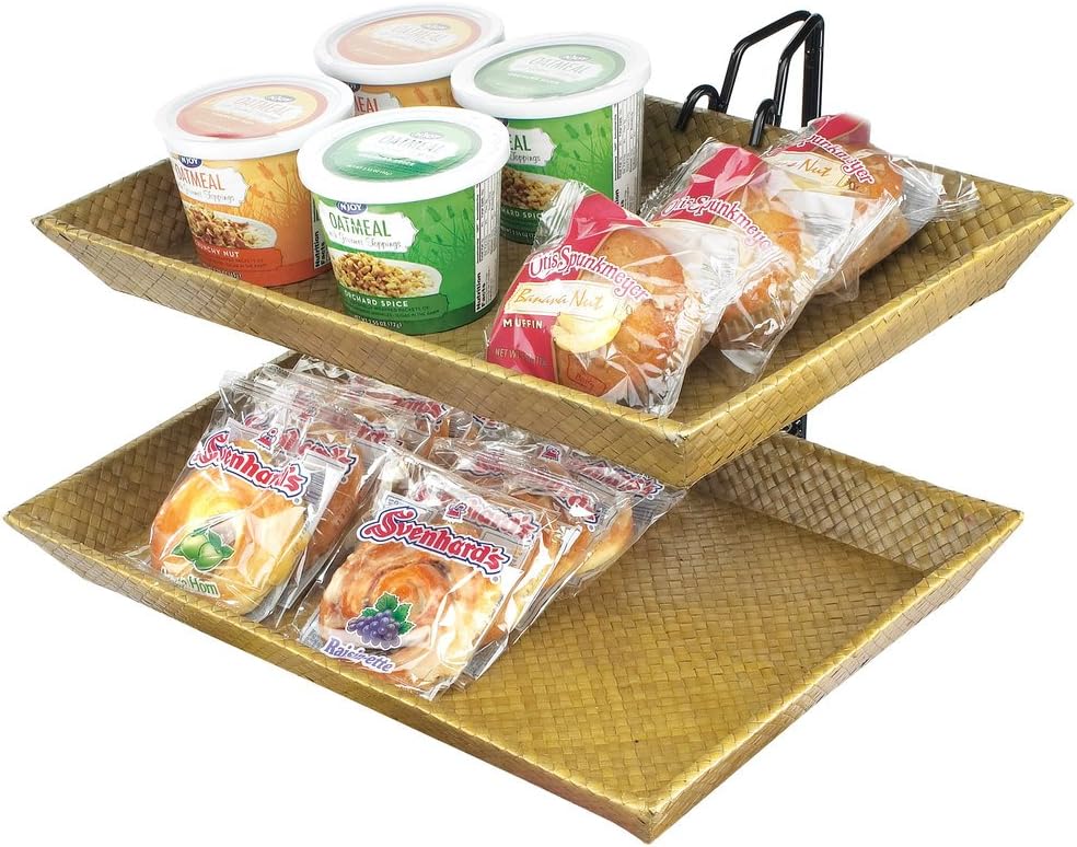 Cal-Mil Tiered Tray Merchandiser, 18" Width, 15" Diameter, 15" Height, Bamboo