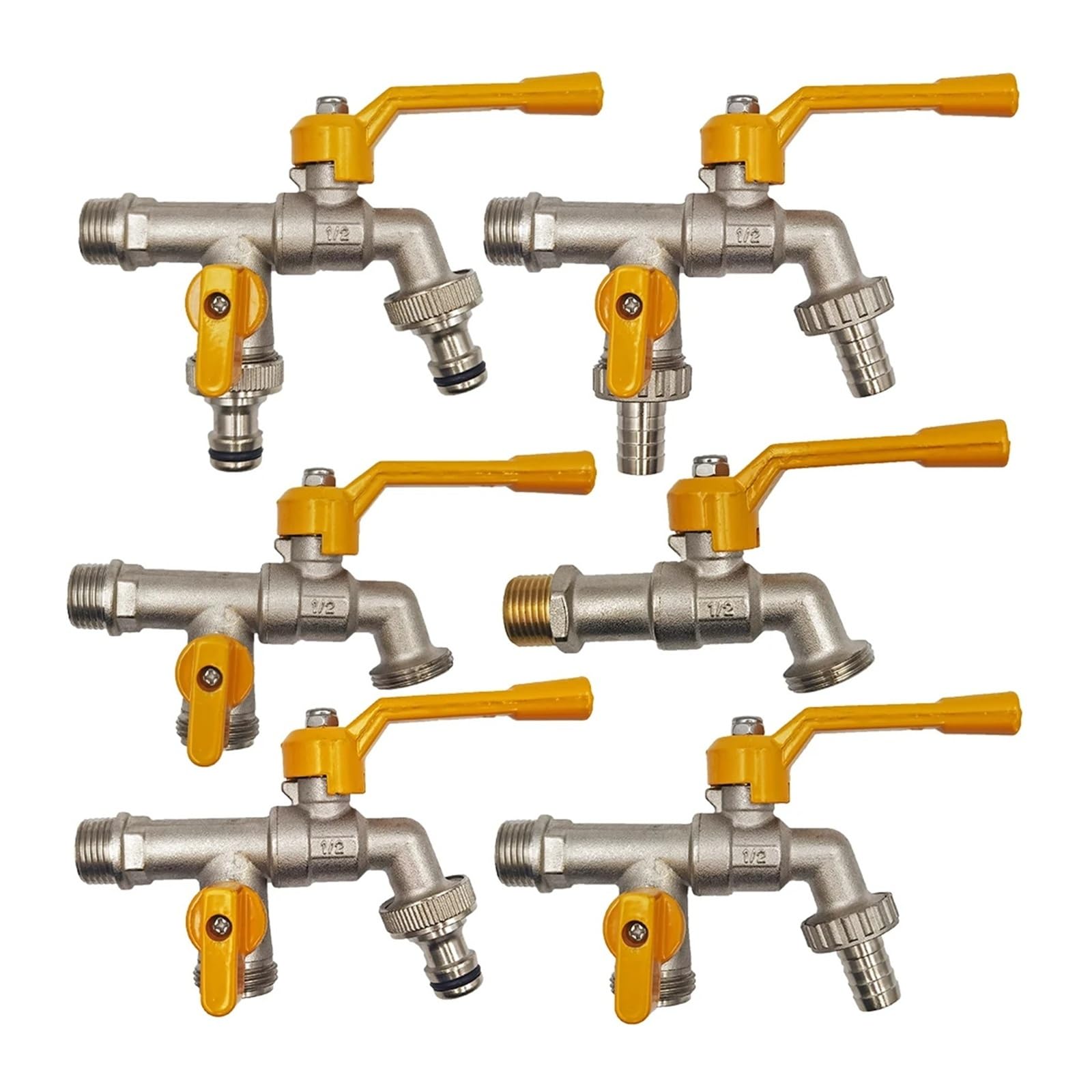 Adapter do węża ogrodowego, 1/5.1 cm złącze zbiornika na wodę IBC, 2-drożny i 1-drożny mosiężny kran do nawadniania, zawór kulowy (M-1 szt.) do wydajnego nawadniania