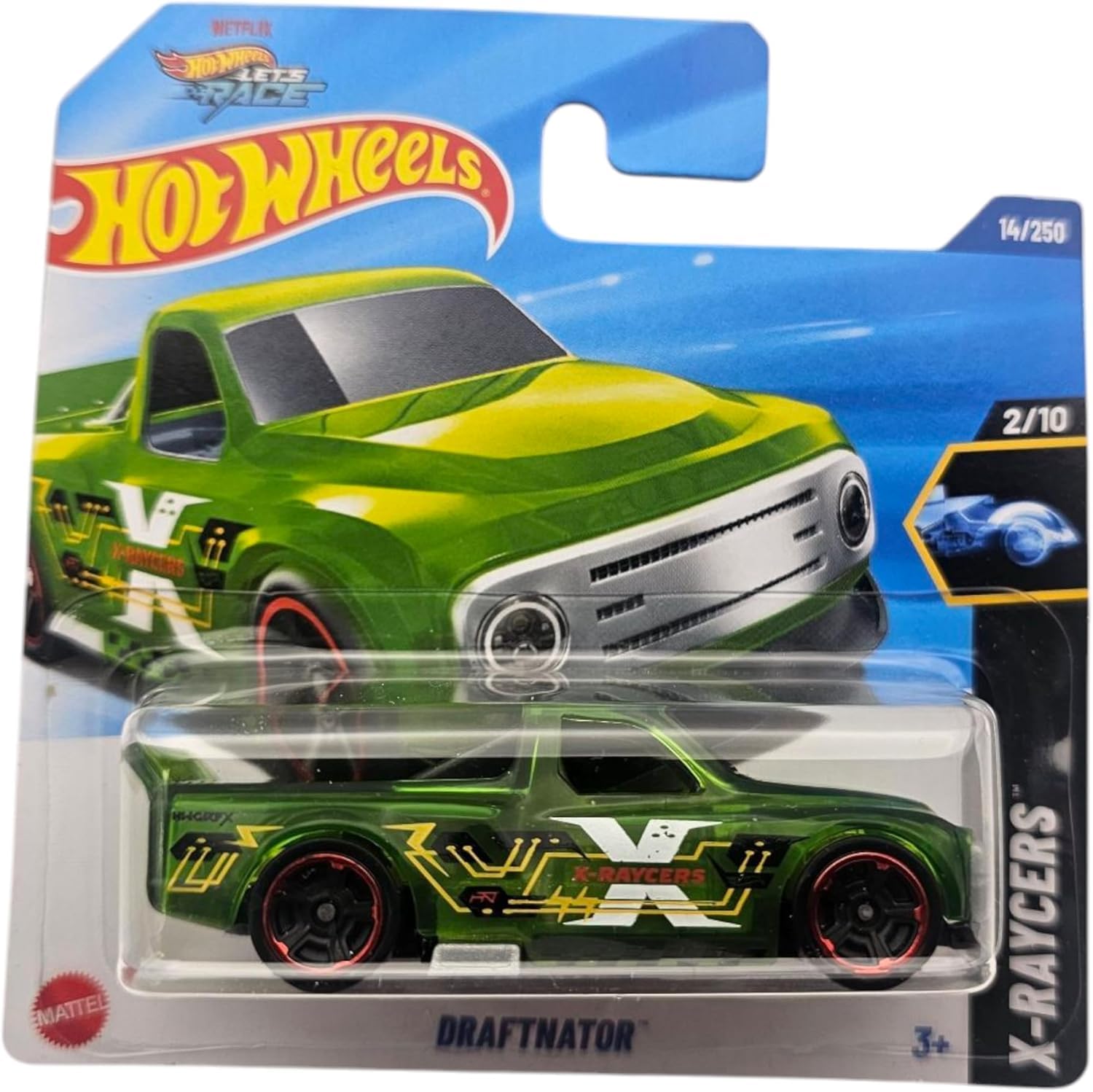 Hot Wheels Draftnator, X-Racers Series, Green Die-Cast Model Car, 2/10
