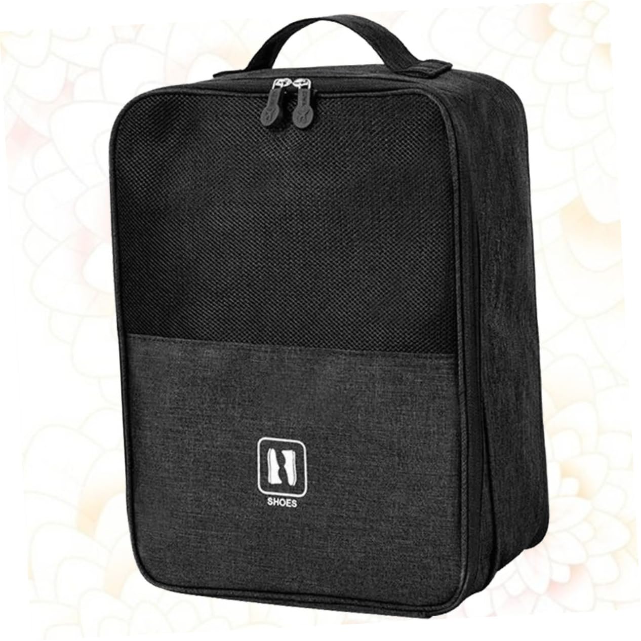 Reiseschuhtasche Praktisch und Leicht mit Großem Fassungsvermögen aus Gewebe und Multifunktionalem Schuh Organizer in Schwarz für Reisen