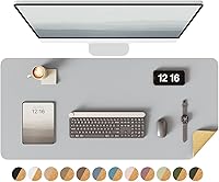 Vista 30 de YSAGi - Almohadilla de escritorio de doble cara, de cuero, protector de almohadilla de corcho ecológico, grande, impermeable, para oficina/hogar