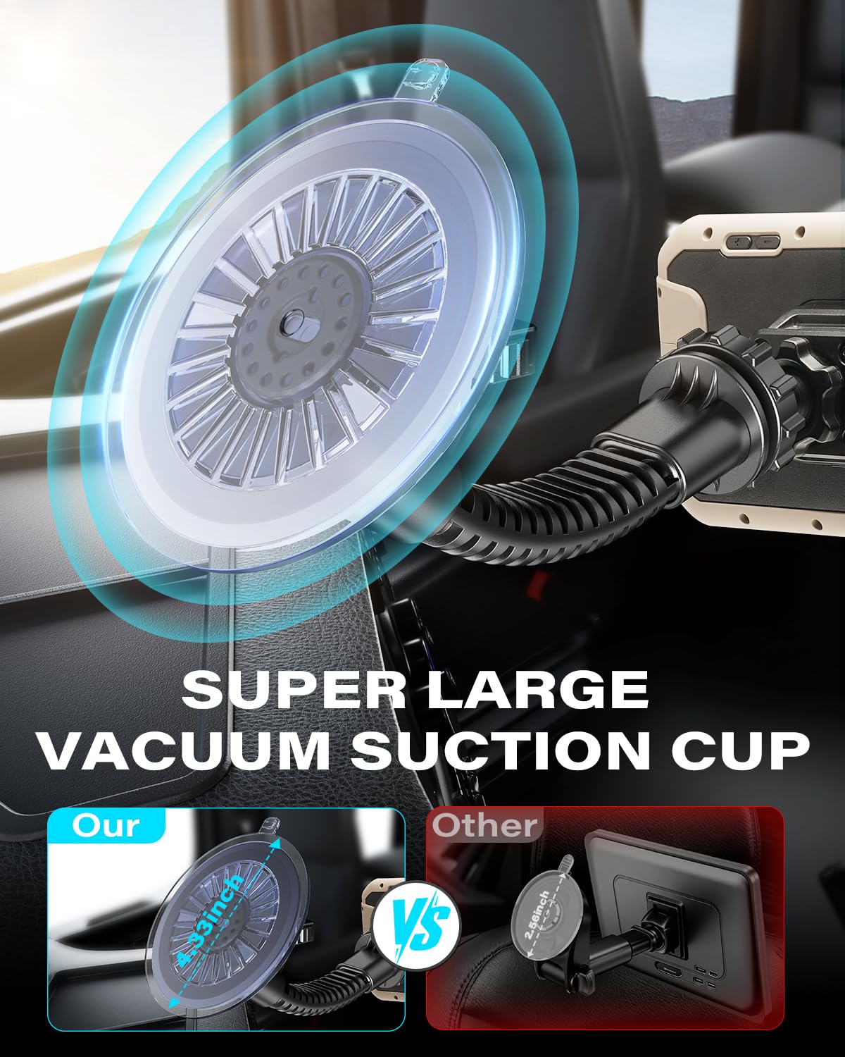 1Zero Soporte GPS para coche de 22 mm con ventosa resistente