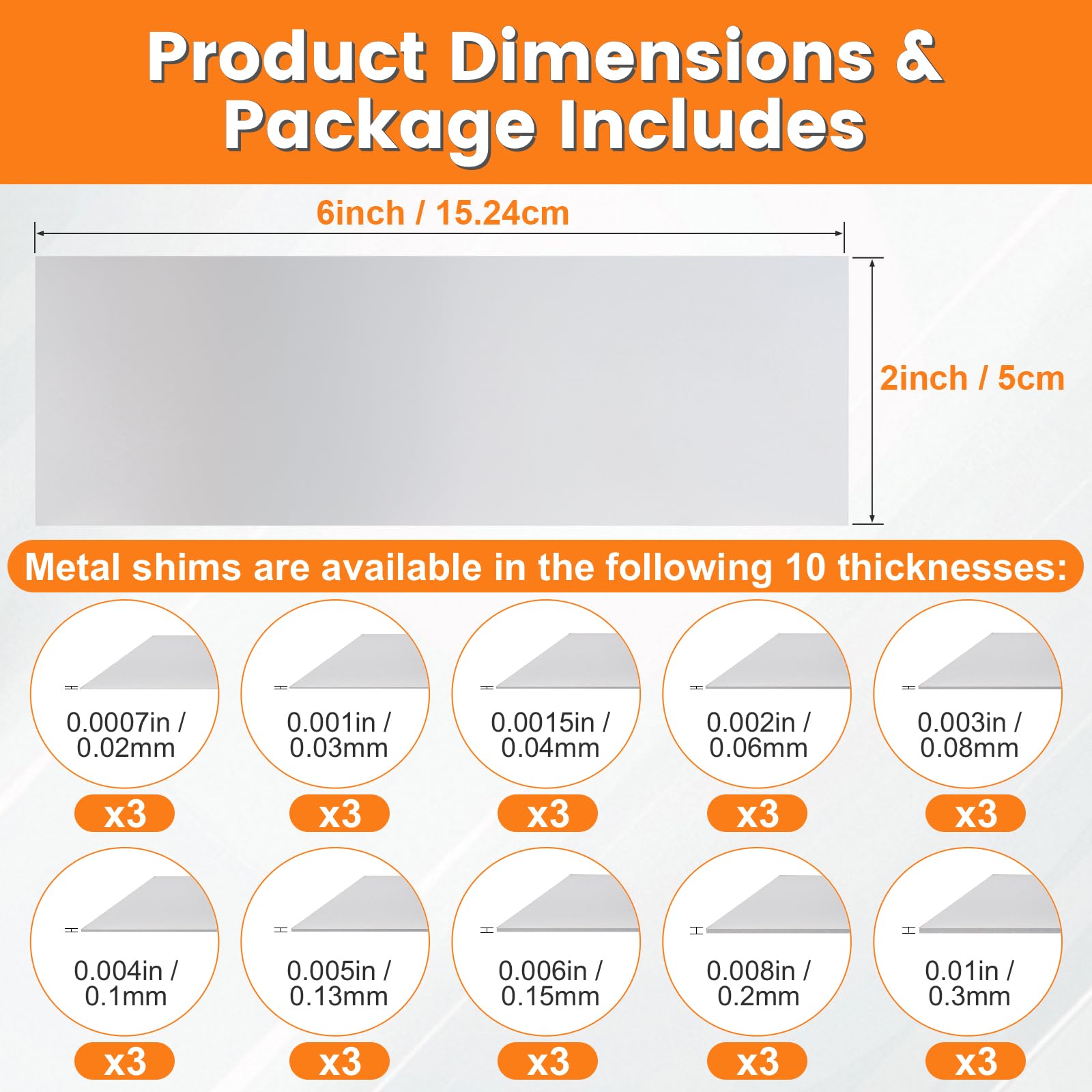 Stainless Steel Shim Stock - 30 PCS Assortment -2