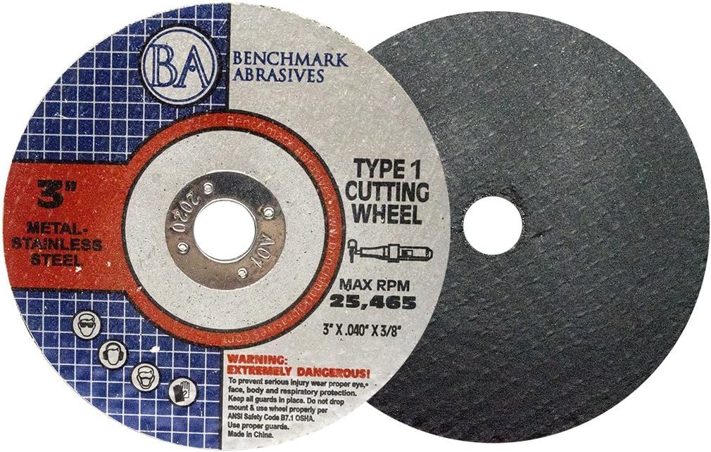 Suреr Sаlе 🛒 Benchmark Abrasives 3 x .040 x 3/8 Thin Metal Cutting Wheels - 25 Pack