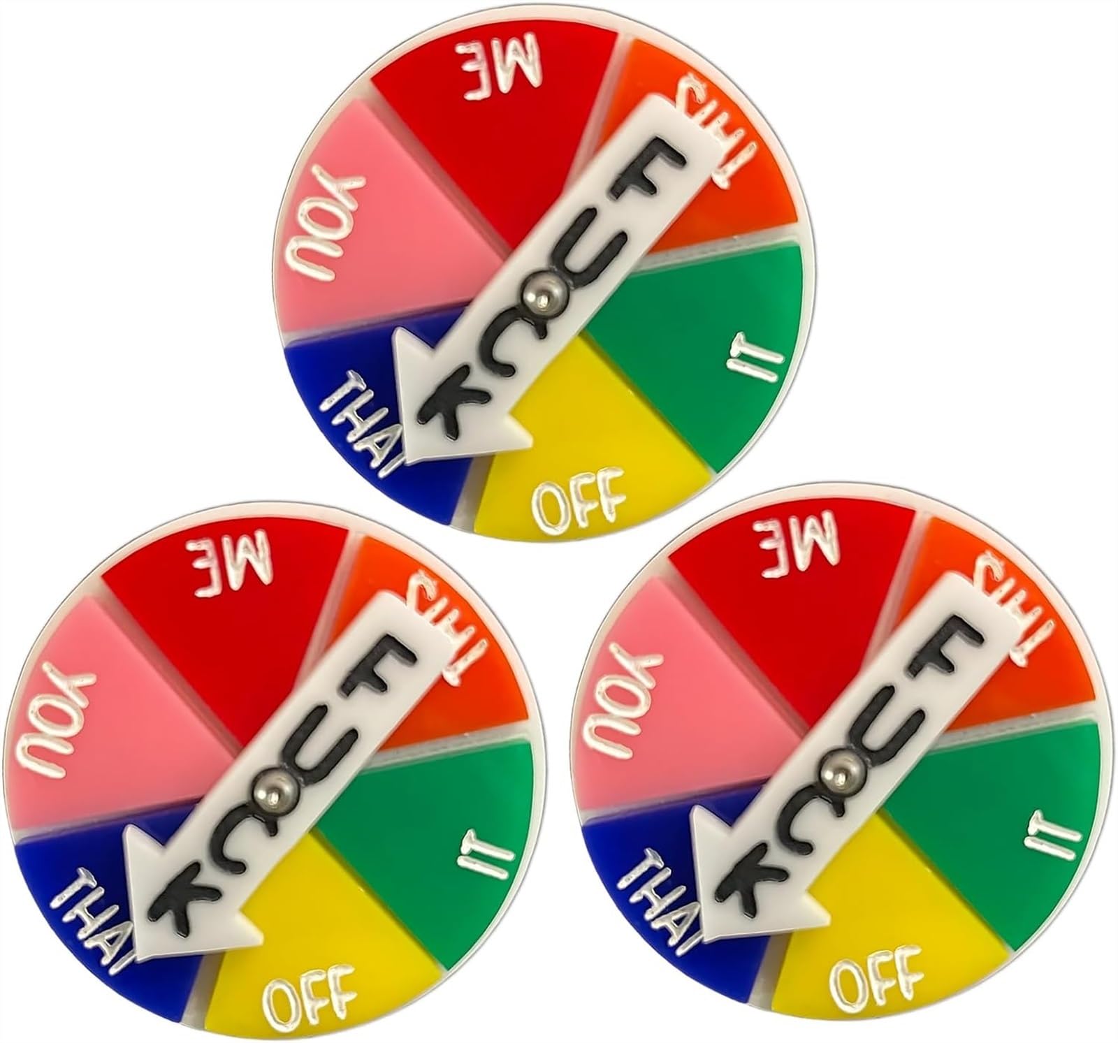 Fuck Spinner Magnet, Mood Expressions Emotional Fridge Magnet, Interactive Spinning Prize Wheel Magnet for Refrigerator, Office, Locker Decor(3pcs)