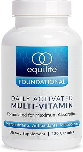 Equilife Multivitamínico activado diariamente, 21 vitaminas y minerales esenciales con complejo B, fórmula antioxidante para apoyo a la inmunidad y