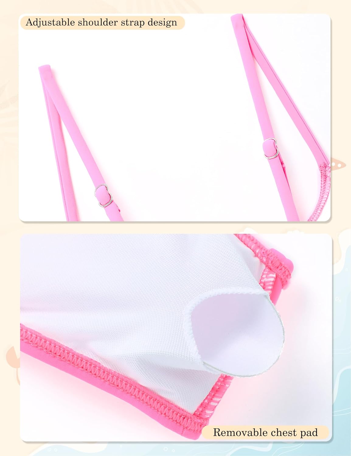 oklady Girls Swimsuit 2 Piece Bikini Set Tiered Ruffled Bathing Suit Adjustable Straps Girls' Swimwear - Image 5