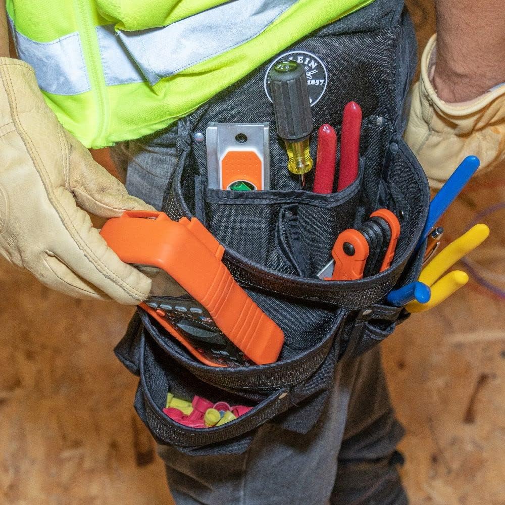 Top Brands Klein Tools 5700 Tool Pouch, PowerLine Series Utility Pouch Fits Tool Belts up to 2.5-Inch, Strong Rivet Reinforced Stitching, 9-Pocket
