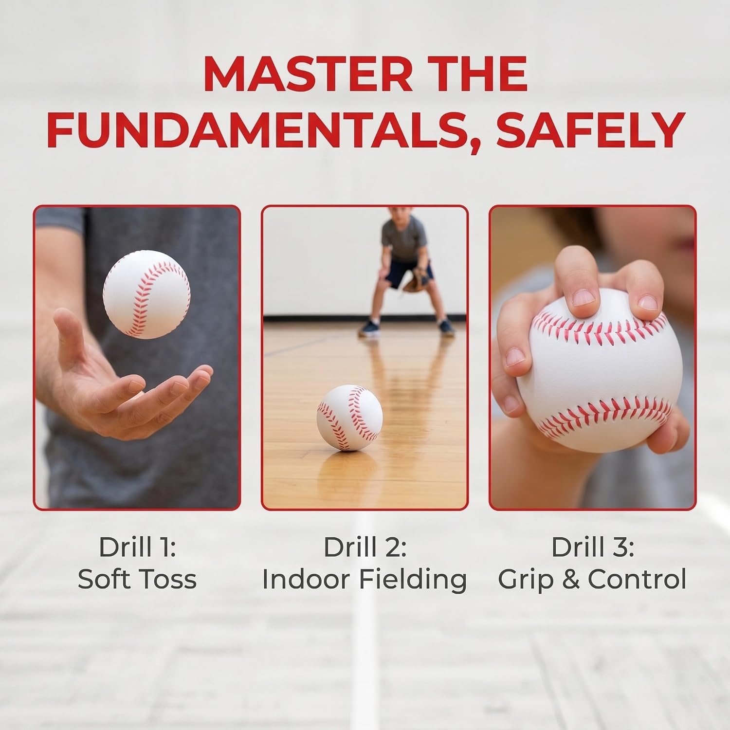 YARNOW 8pcs PU Soft Baseballs for Practice | Sponge Softballs Training Balls Indoor Play | Lightweight Batting Ball Set 2.56 Inch