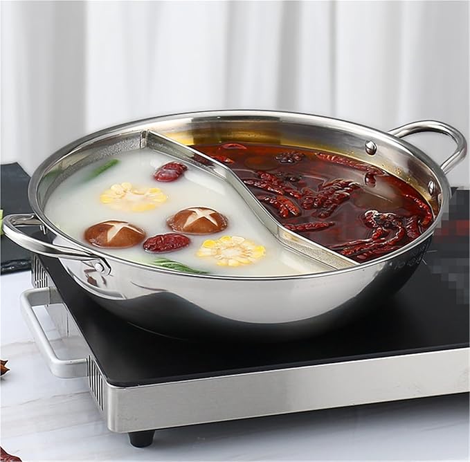 Olla para Hot Pot QUQUQ 30cm Acero Inoxidable con División miniatura 2