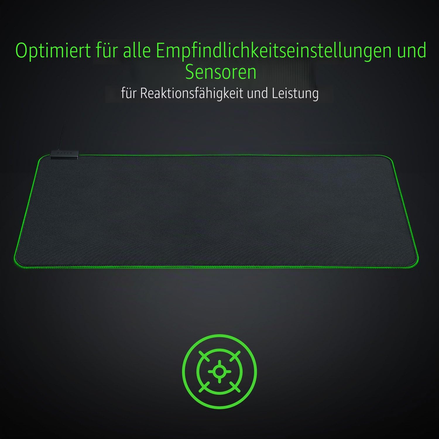 Razer Goliathus Extended Chroma - Extra große weiche XXL Gaming Maus-Matte mit RGB Beleuchtung (Kabelhalterung, Stoff-Oberfläche, gesteppter Rand, optimiert für alle Mäuse) Schwarz