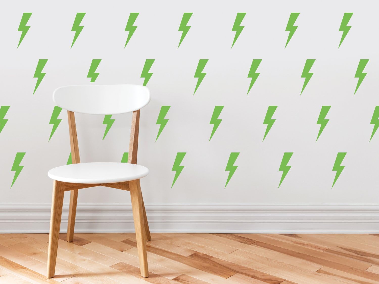 Lighting Bolts Fabric Wall Decals - Set of 50 Thunder Decals - Light Purple - Non-Toxic, Reusable, Repositionable