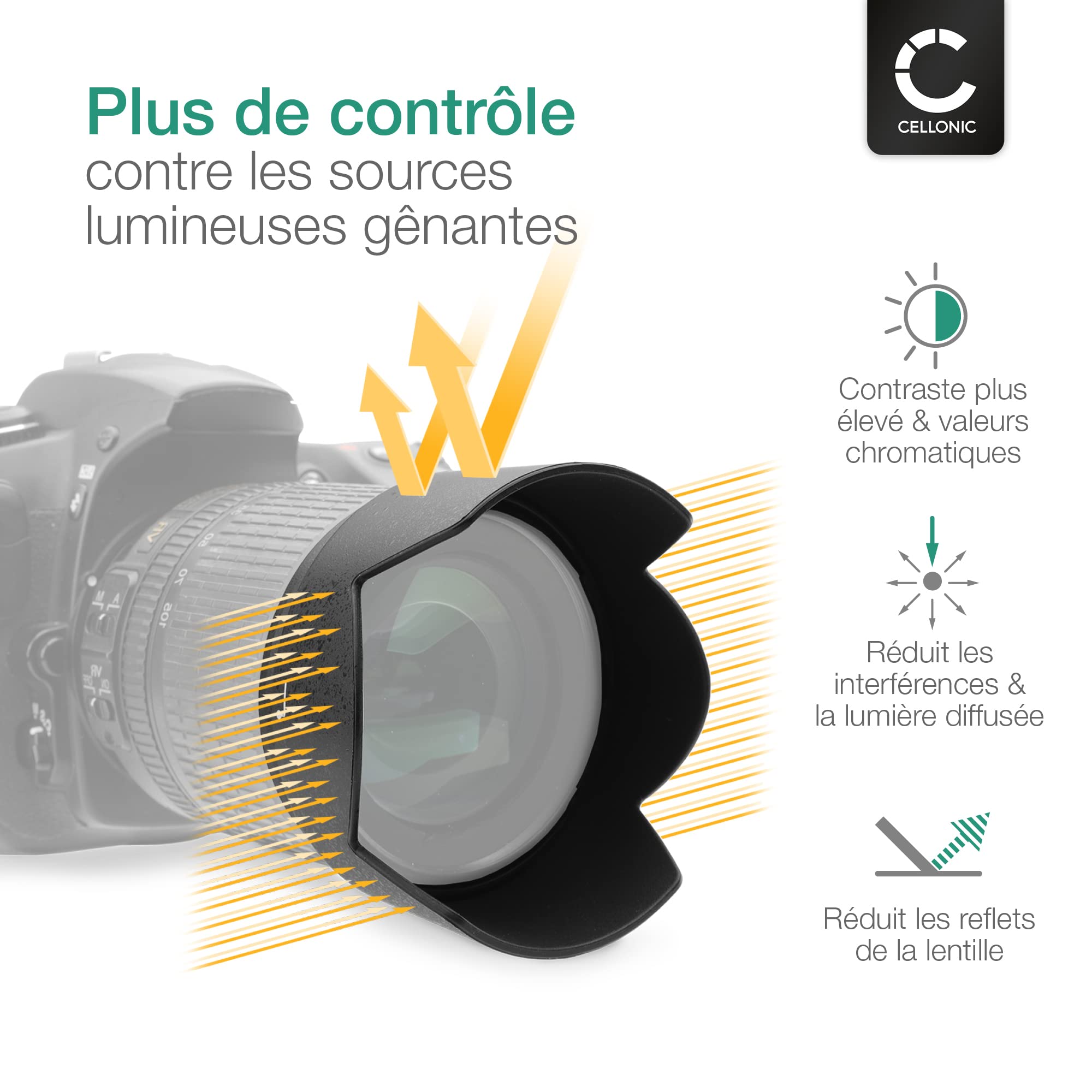 Pare-soleil HB-39 Pour Appareil Photo Nikon AF-S DX Nikkor 16