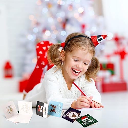 Miniatura 2 de Outus Mini tarjetas de felicitación de Navidad con sobres, 2.7 x 2.7 pulgadas (72 piezas)