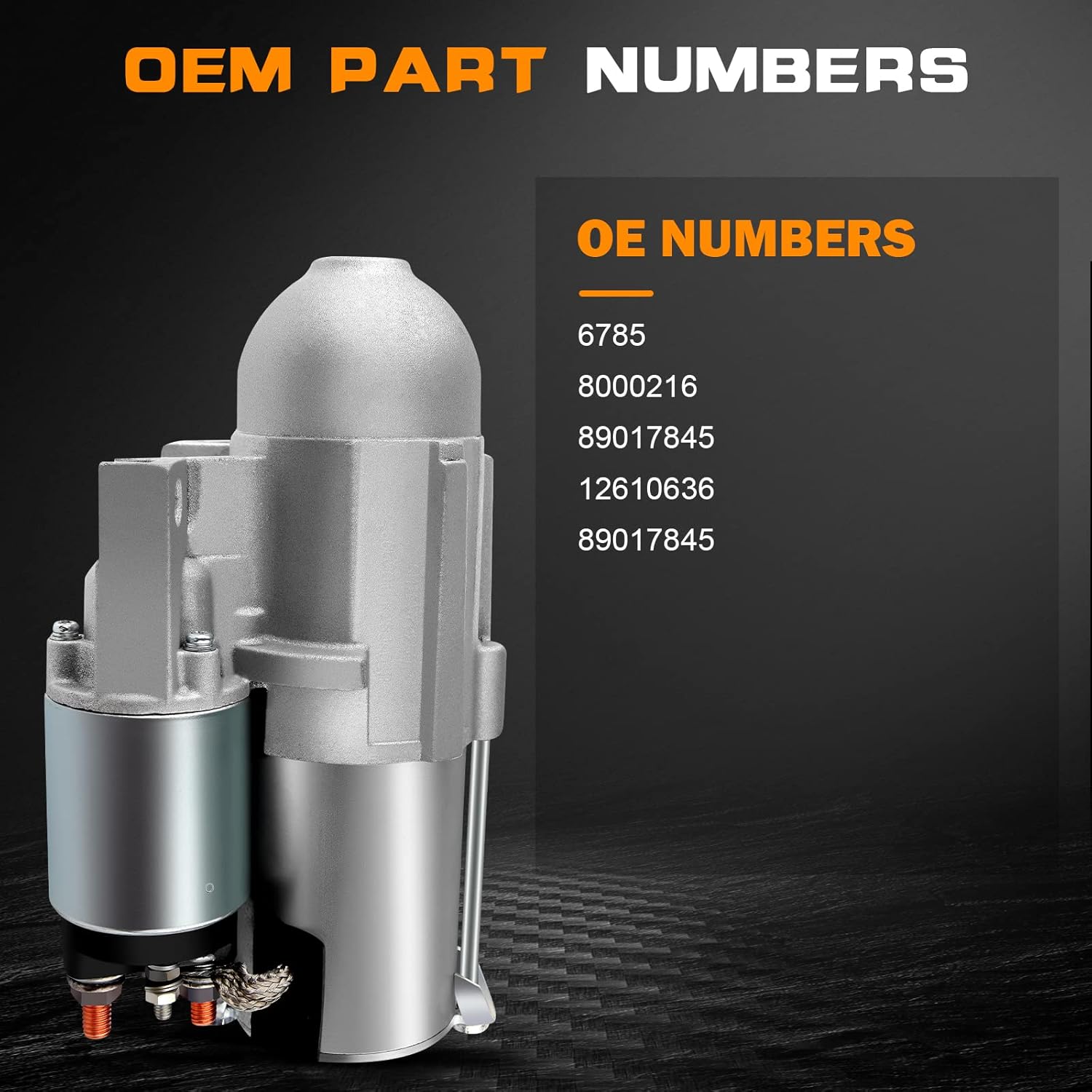 New Starter Compatible for Chevrolet for Impala 3.9L 2006-2011 for Chevrolet for Impala 3.5L 2006-2011 for Chevrolet for Monte Carlo 3.9L 2006, 1.4kW/12 Volt Starter 8000216 6785