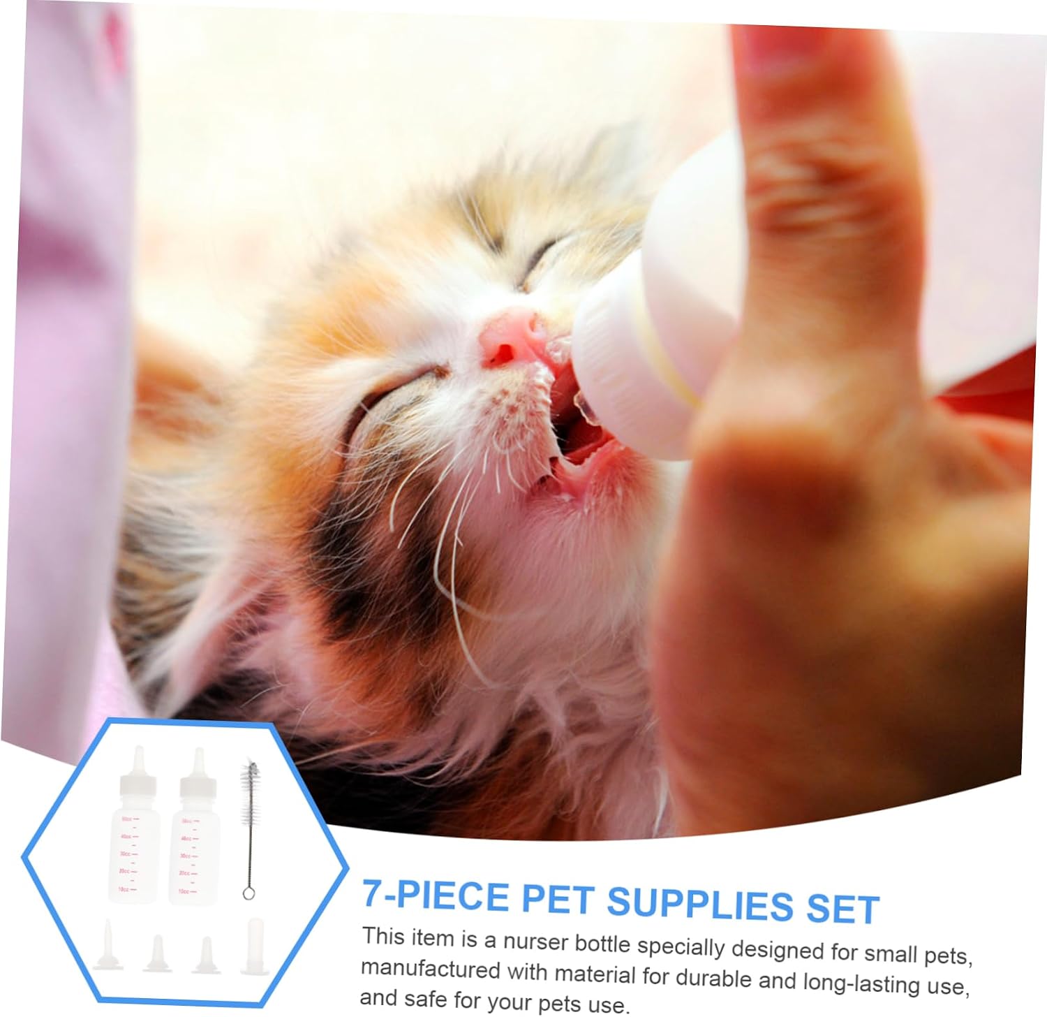 1Set Pet Nursing Bottle for Newborn Kittens and Puppies Lightweight Feeding Supplies for Small Animals Complete Accessories for Easy Hand Feeding