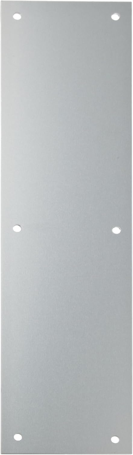 Rockwood 70C.3 Brass Standard Push Plate, Four Beveled Edges, 16" Height x 4" Width x 0.050" Thick, Polished Clear Coated Finish
