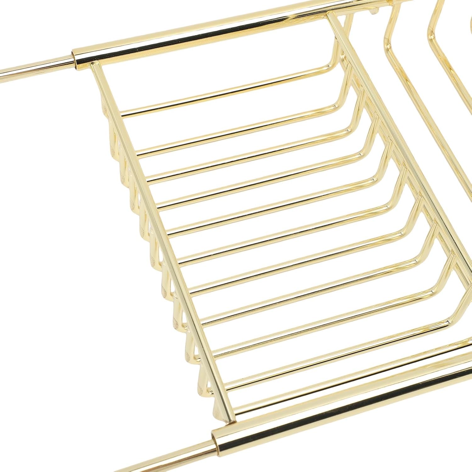 Bathtub Tray Stainless Steel, Expandable with Removable Book Holder, Shower Caddy for Tub (Gold)