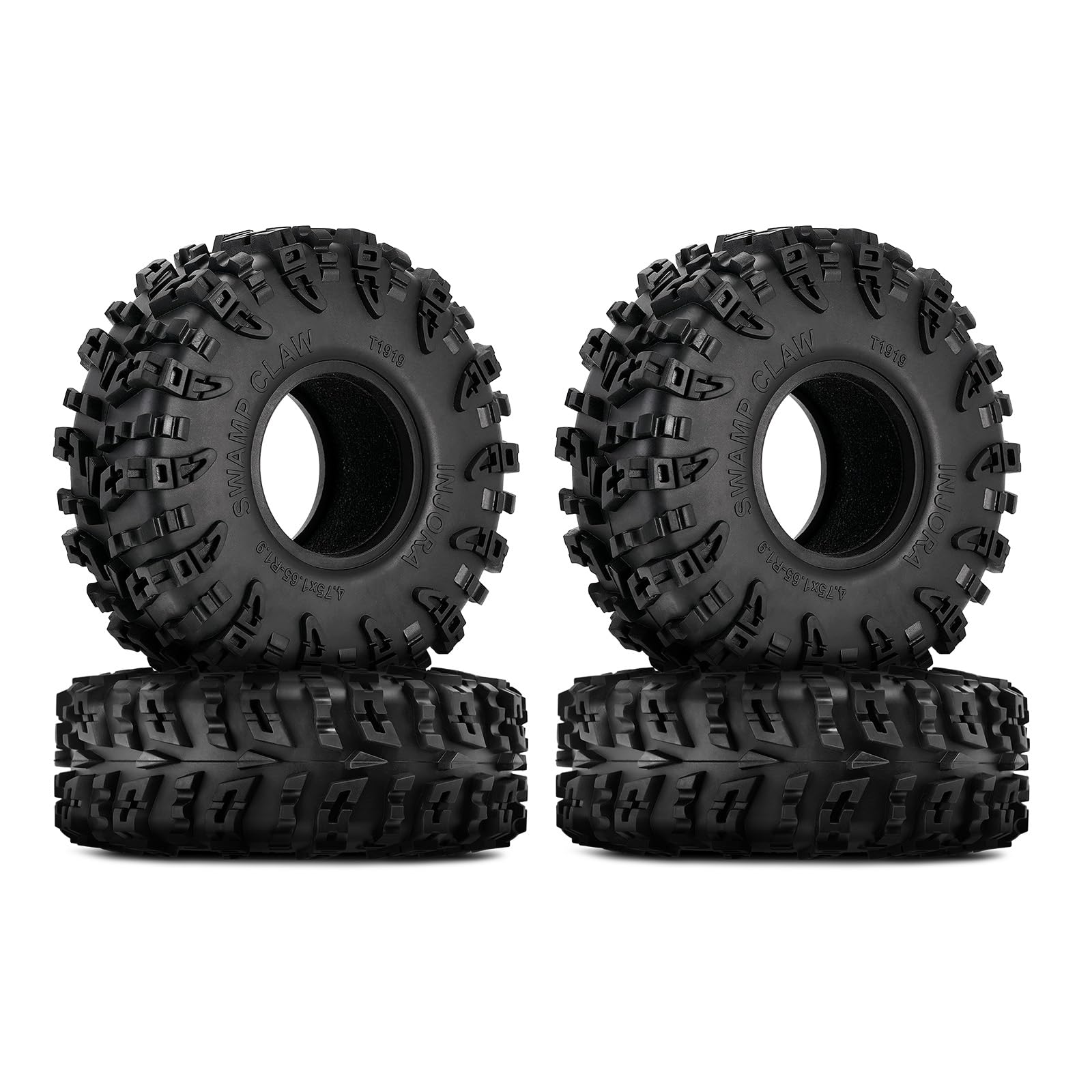 INJORA 1.9" S3 Swamp Claw Tire - Mud Terrain Wheel Tires for FCX10 1/10 RC Crawler Car Upgrade 120 * 42mm