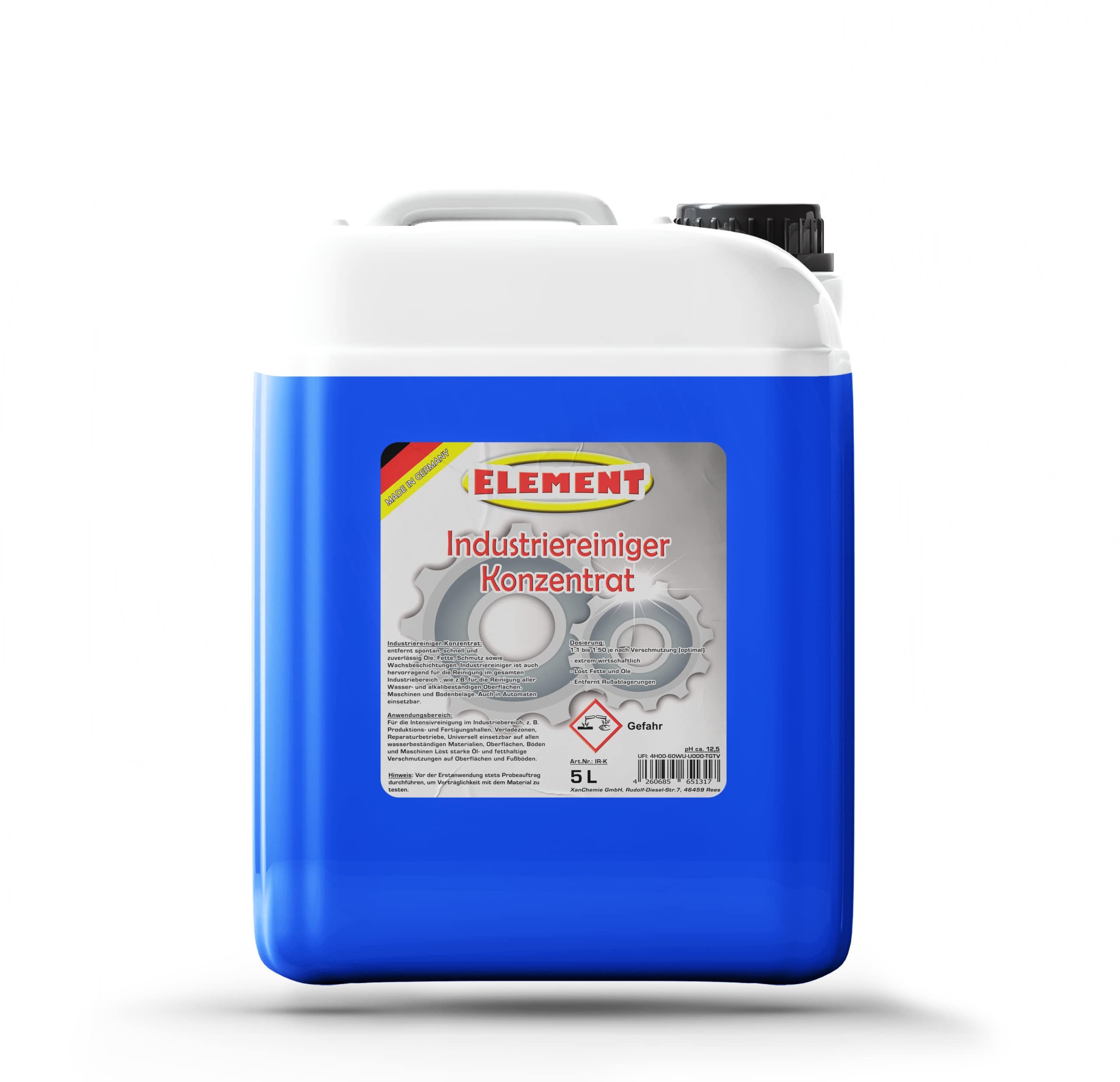 Industriereiniger I 5 Liter I Industrie Reiniger I Konzentrat I Werkstattreiniger I HD Reiniger I Bodenreiniger I Hallenreiniger I