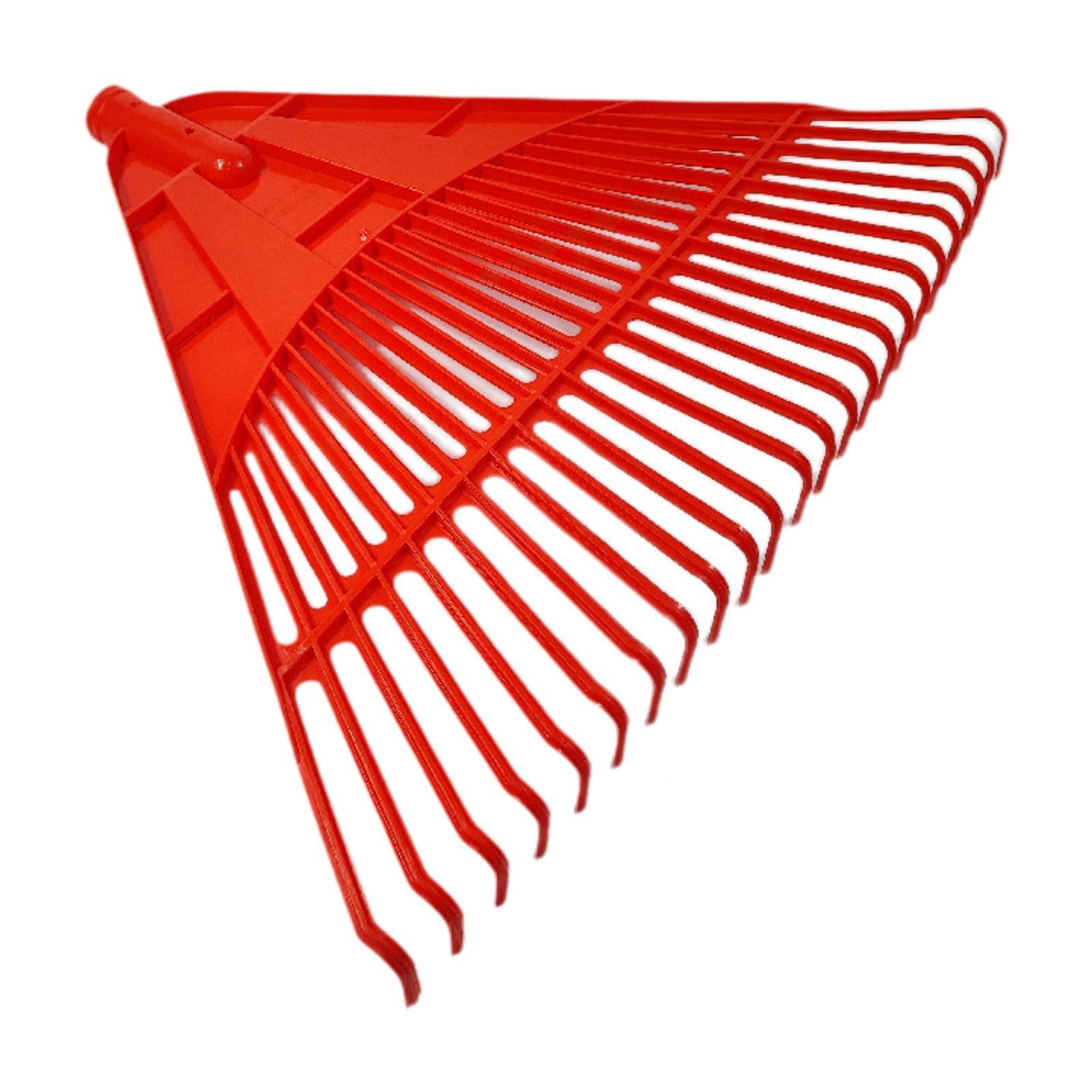 Colcolo Tête de râteau à feuilles de jardin à 24 dents, facile à installer, légère et remplaçable, outil de jardinage pour ramasser les feuilles mortes sur la, Rouge