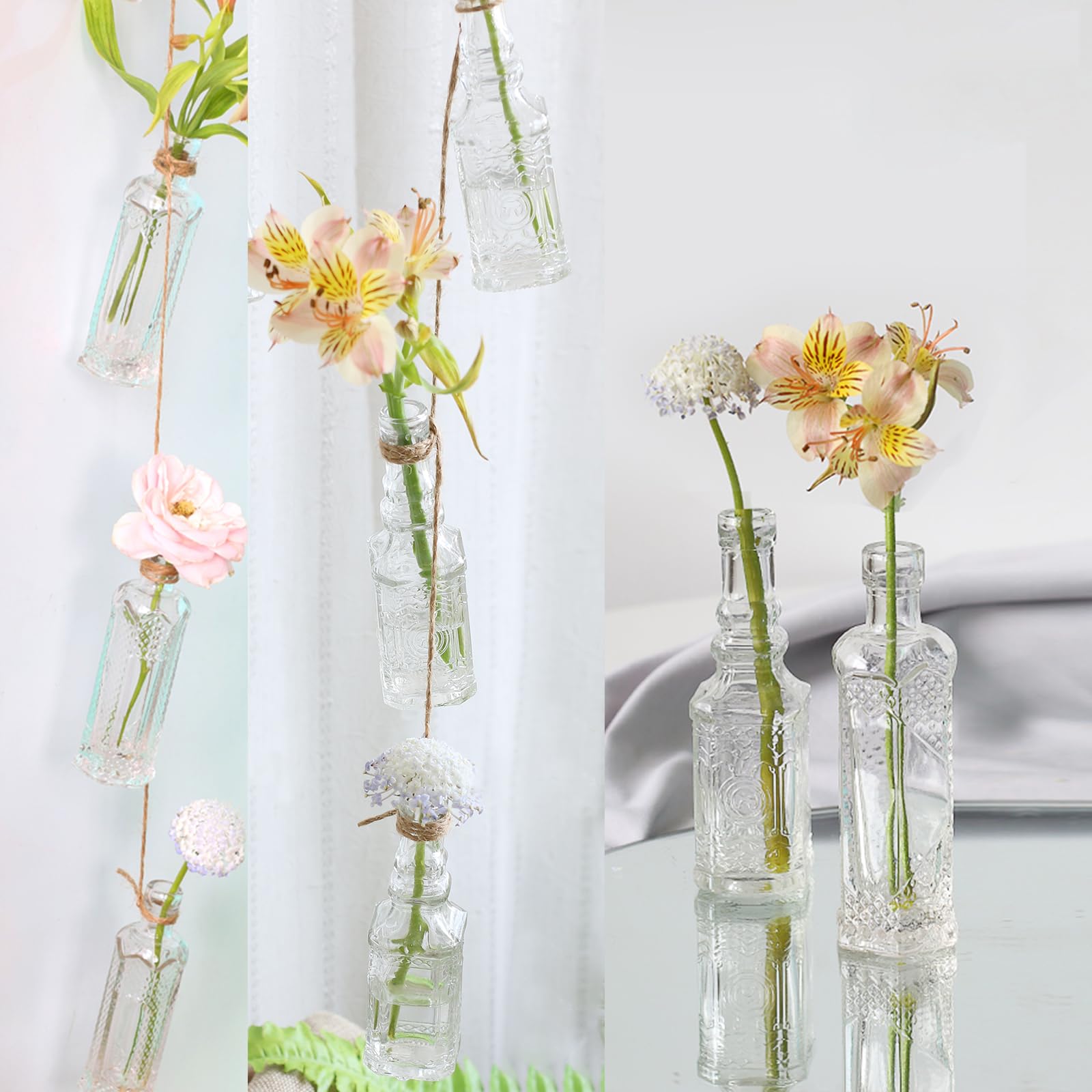 24 Stück kleine Mini-Glasflaschen mit Korken, kleine Knospenvasen, dekorativ, Trankflaschen, 45 ml, für Party, Hochzeit, DIY-Dekoration, Sandkunst-Flaschen, Zaubergläser, Botschaft in einer Flasche