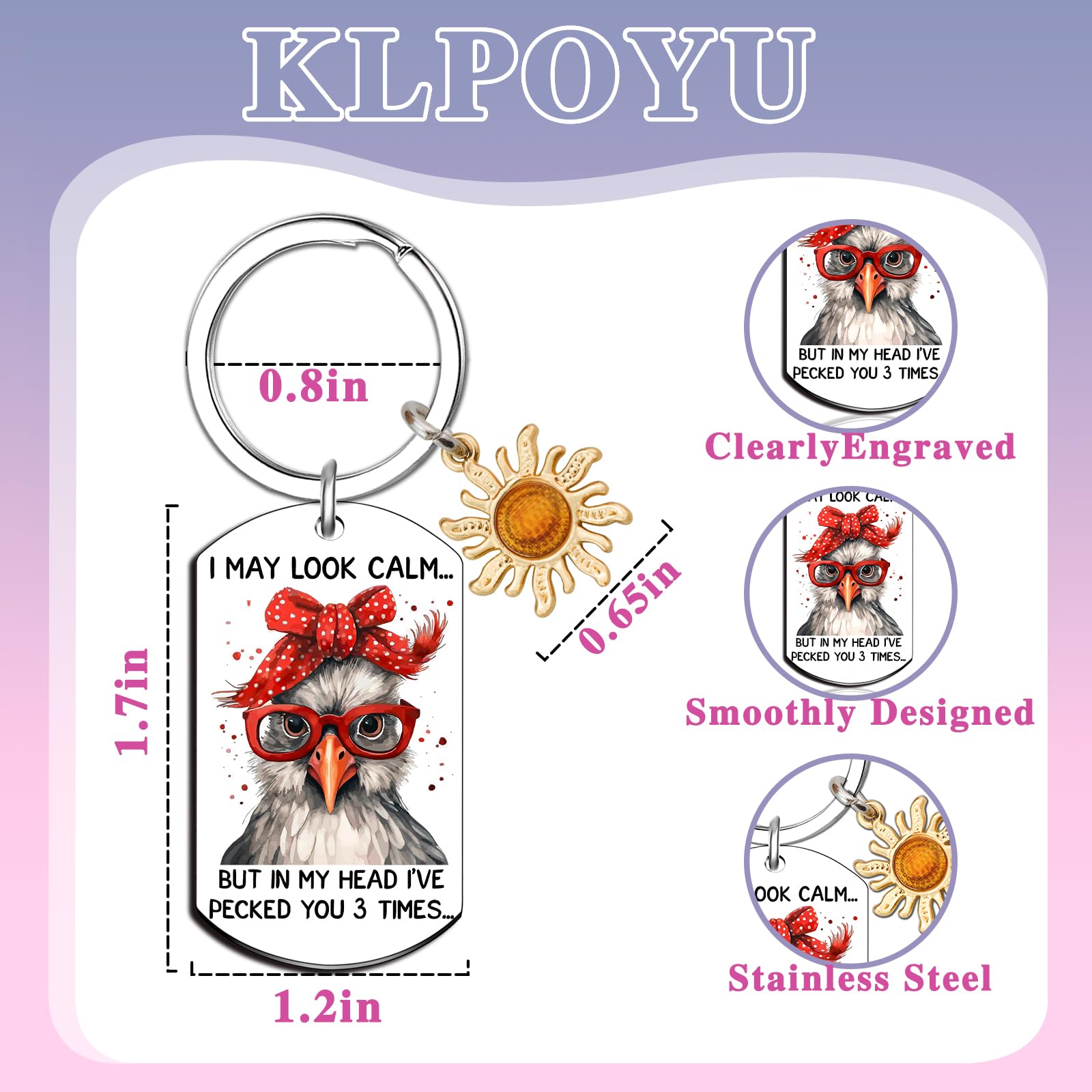 Klpoyu Funny Chicken Keychain Gifts for Women Men Funny White Elephant Gifts for Adults Funny Gag Gifts for Women Coworker Chicken Gifts for Chickens Lovers Christmas Chickens Themed Gifts1