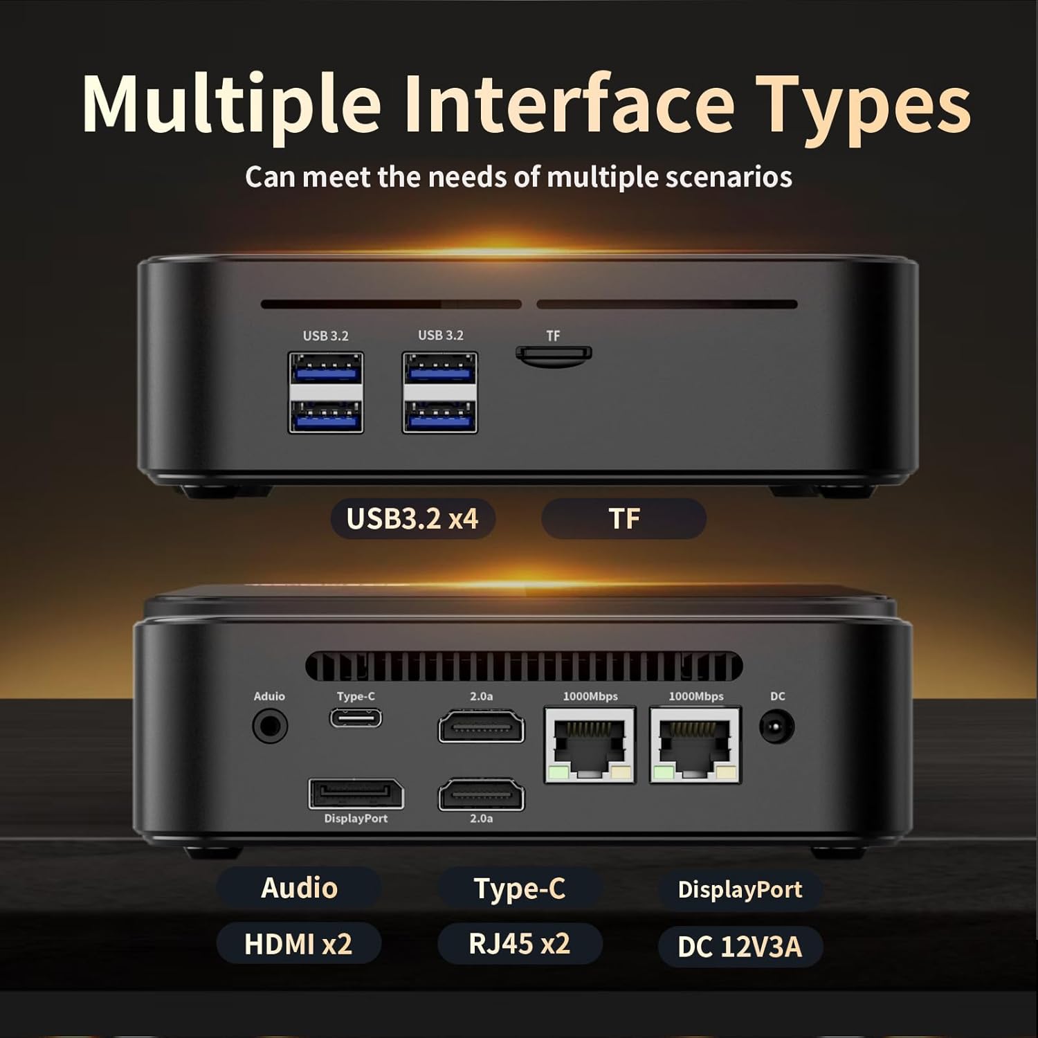 DreamQuest Mini PC Equipped with N100 Processor (up to 3.4GHz) 16GB RAM + 512GB SSD Mini Desktop PC with Type-C (20 Gbit/s) 4K HDMI,WiFi 5,BT5.2,Gigabit Ethernet - Image 6