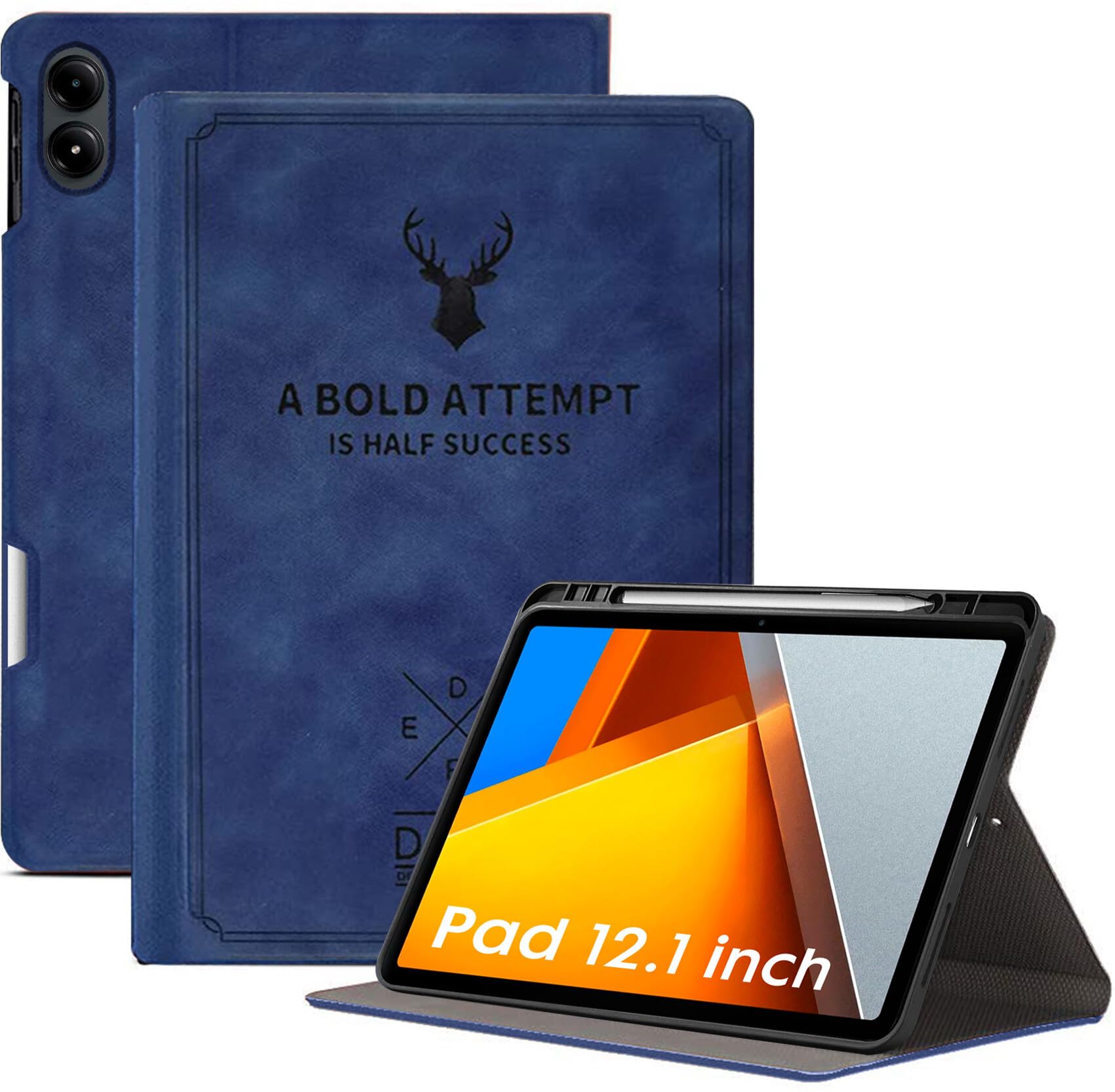 Robustrion Cover for Poco Pad 12.1 Cover Case, Deer Pattern Flip Cover with Pencil Holder for Poco Pad 5G Tablet 12.1 inch [ Auto Sleep Wake Support] - Blue (B0D9XX7LJX) Amazon Price History, Amazon Price Tracker