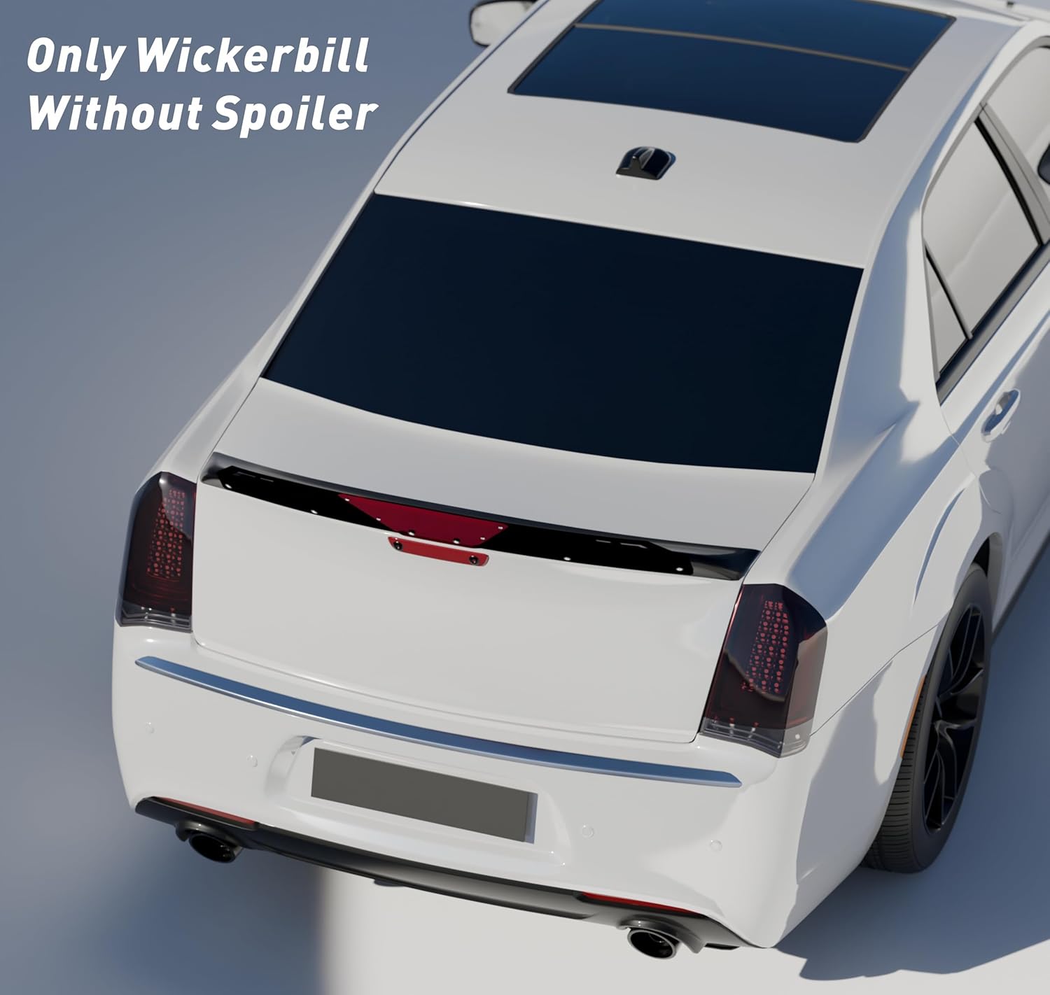 Only Wickerbill Gurney Flap Extension for Chrysler 300 300C 300S SRT8 Spoiler Wing 2011-2024 Accessories with Rivet Nut Tool
