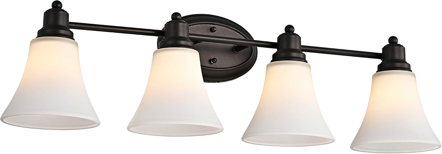 Chloe Lighting Janet Contemporary 4 Light Rubbed Bronze Bath Vanity Fixture 30" Width