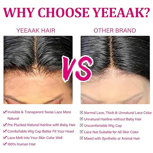 Miniatura 3 de YEEAAK Pelucas de cabello humano ondulado profundo con encaje frontal de 13 x 4 para mujer, densidad del 180 %, pelucas de encaje transparente HD,