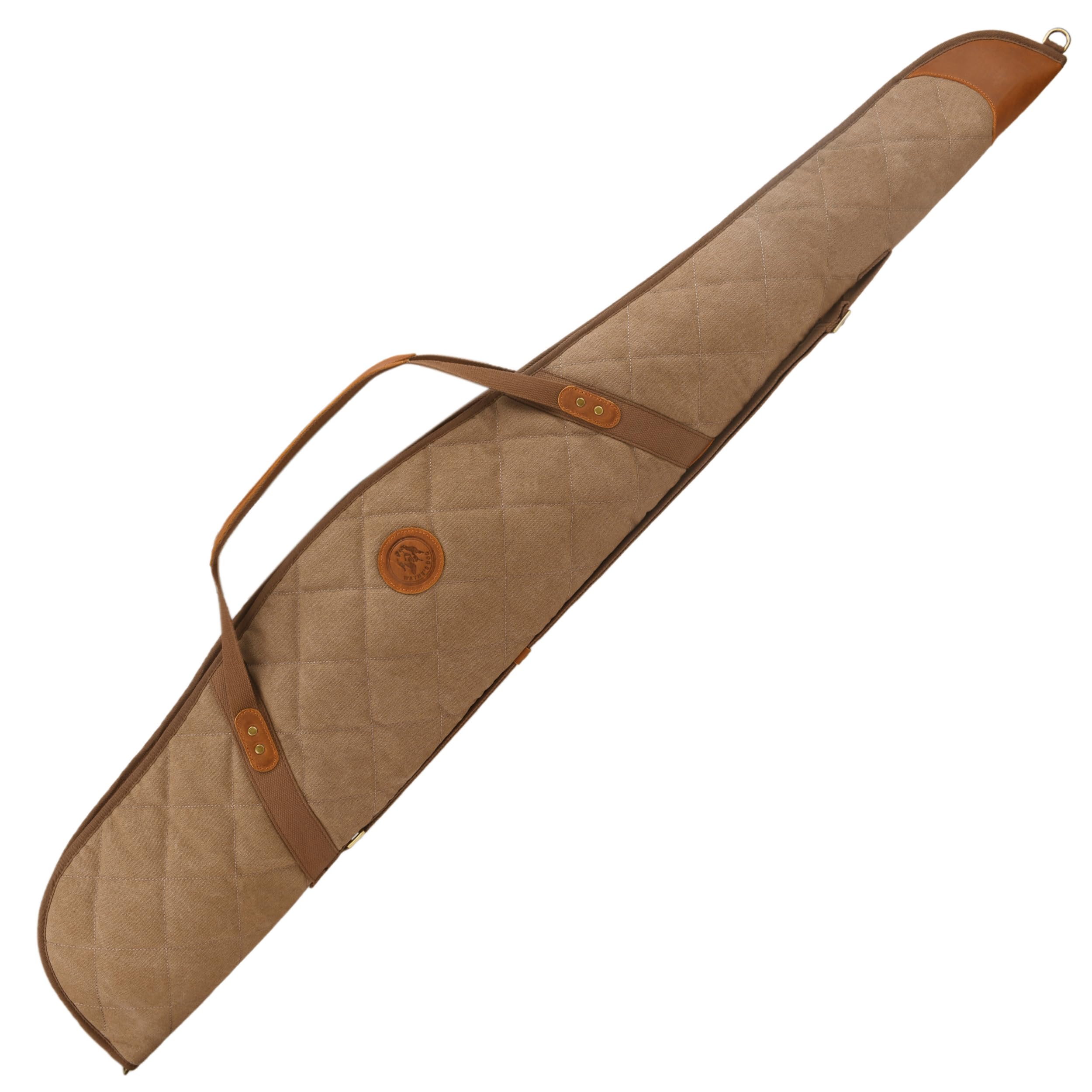 Tas Trost 55inch Canvas & Leather End Scoped Rifle Carry Bag, Padded Rifle Airsoft Gun Storage Case Range Portable