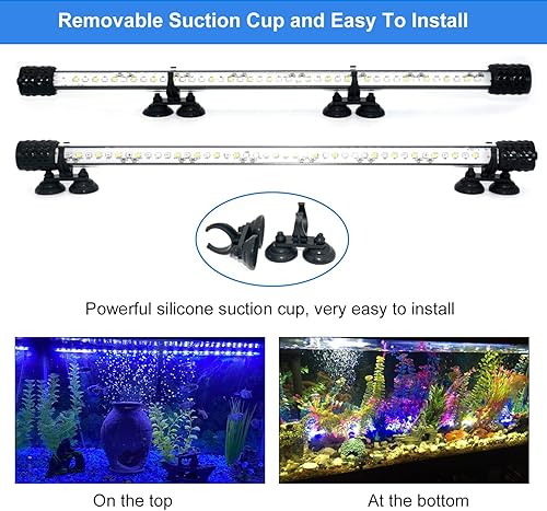 Miniatura 6 de VARMHUS Luz LED sumergible para acuario, luz de tanque de peces con temporizador función de atenuación automática de encendidoapagado, 3 modos de