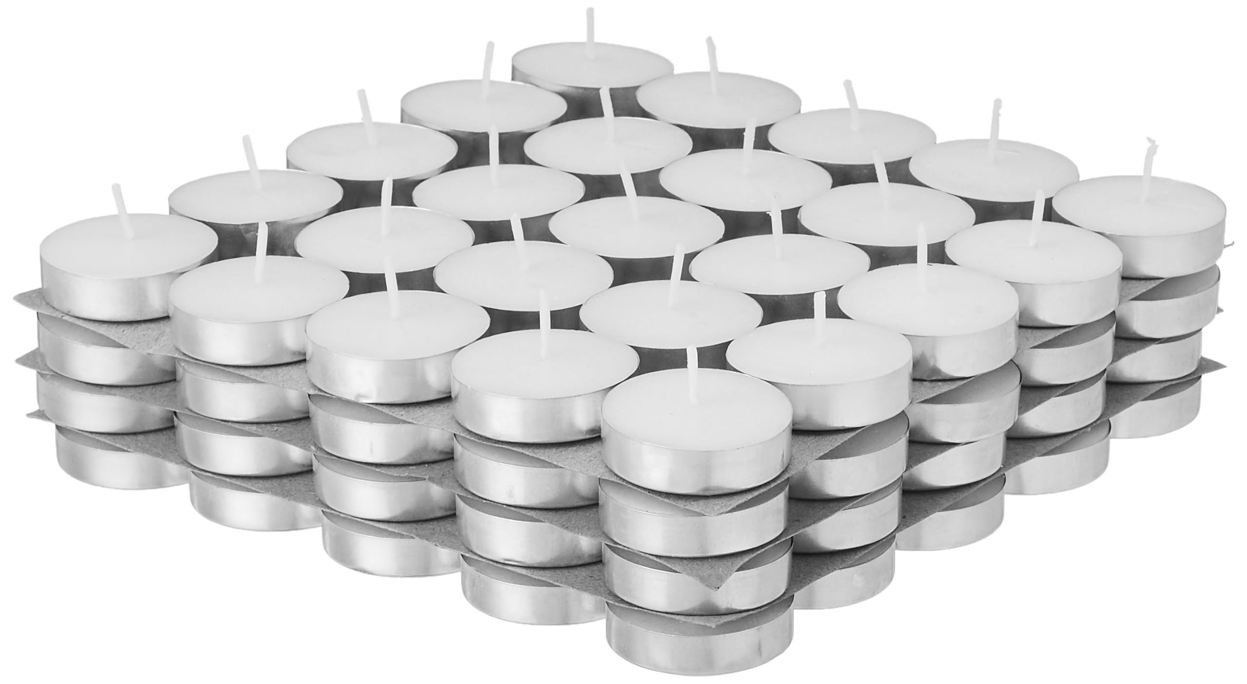 Amazon Brand - Solimo Wax Mega Tealight Candles | Smokeless | No Residue | 4 Hours Burn Time | Unscented (Set of 100, White)