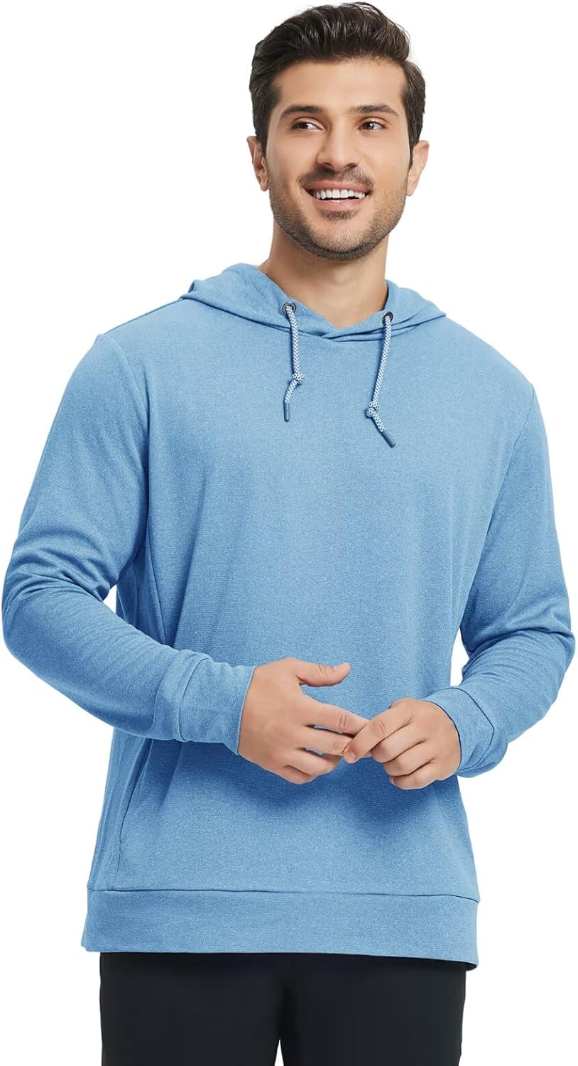 M MAELREG Mens Hoodies Pullover Performance Lightweight Hoodies For Men With 2 Pocket Dry Fit Wicking Stretch Golf Sweatshirt - Image 2