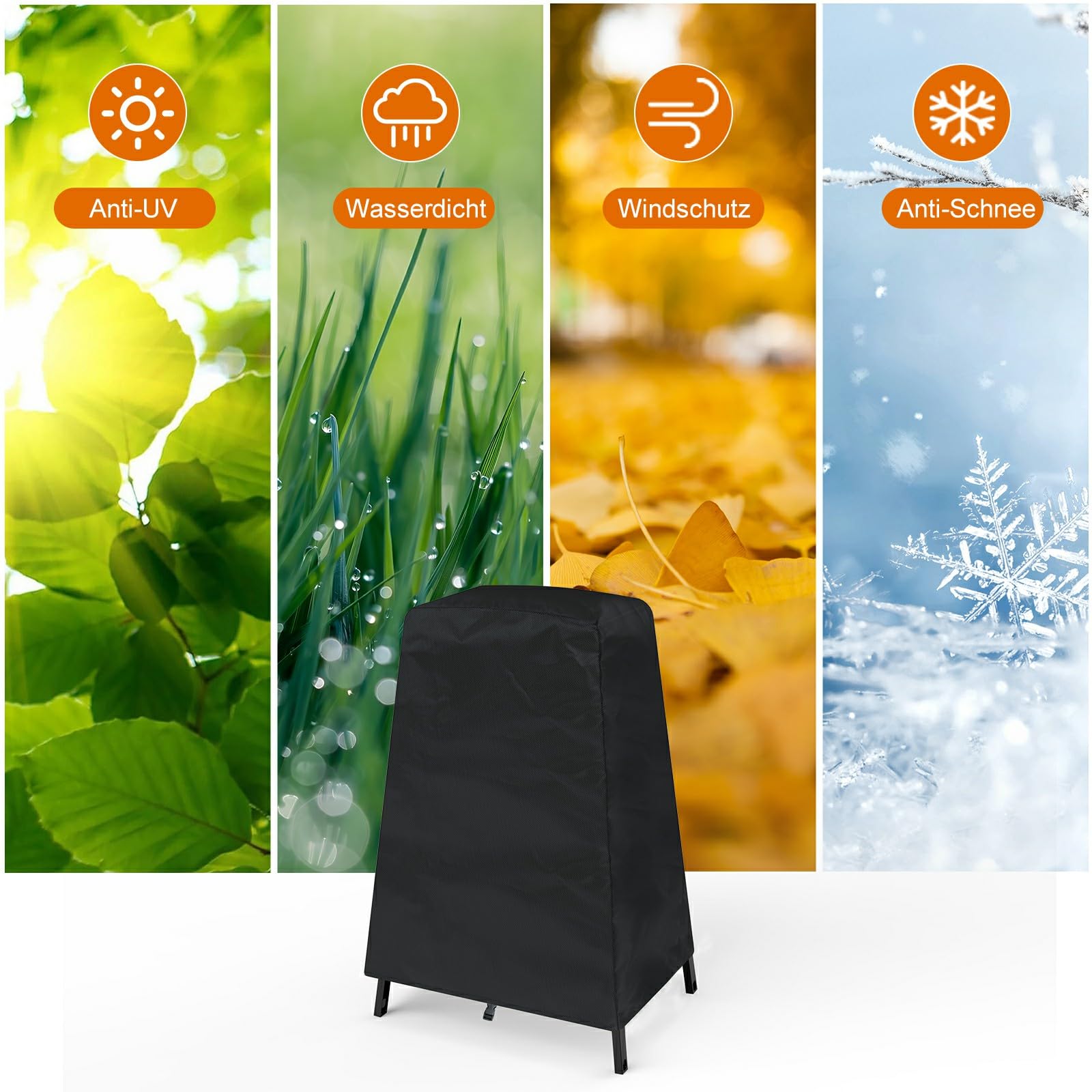 Ninja Woodfire Oven [OO101EU] pokrowiec na stojak, Oxford 420D, wiatroszczelna, pyłoszczelna, z klamrą, czarna