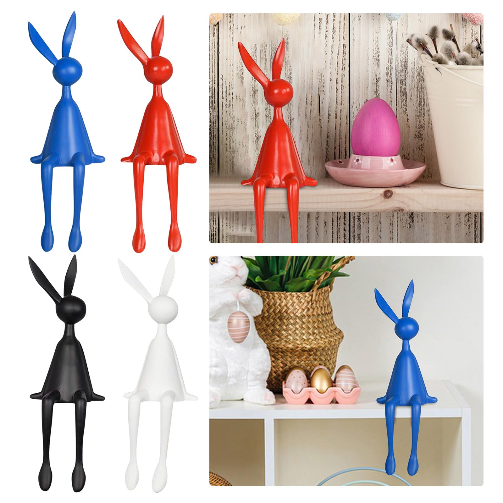 Kashyke Osterhase Deko Modern Deko-Hasen Osterdeko Osterdekoration Hase Dekoration für Ostern, Osterdeko für Tisch, Fensterbank & Wohnzimmer (A-2) Küche, Haushalt & Wohnen