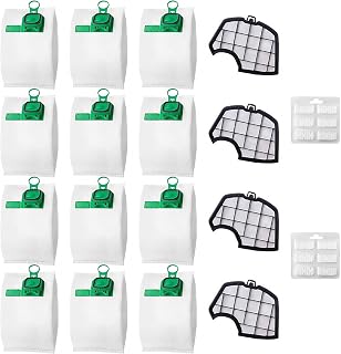 HIYOUNG 12 bolsas de aspiradora para Vorwerk Kobold VK140 VK150 FP140 FP150 con 4 filtros, kit de accesorios para aspiradoras Vorwerk Kobold