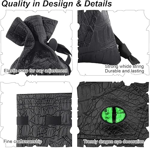 Miniatura 33 de Haxtec - Bolsa de almacenamiento para dados de piel sintética con cordón y diseño de ojo de dragón, para dados de D&D, monedas y accesorios, Mama