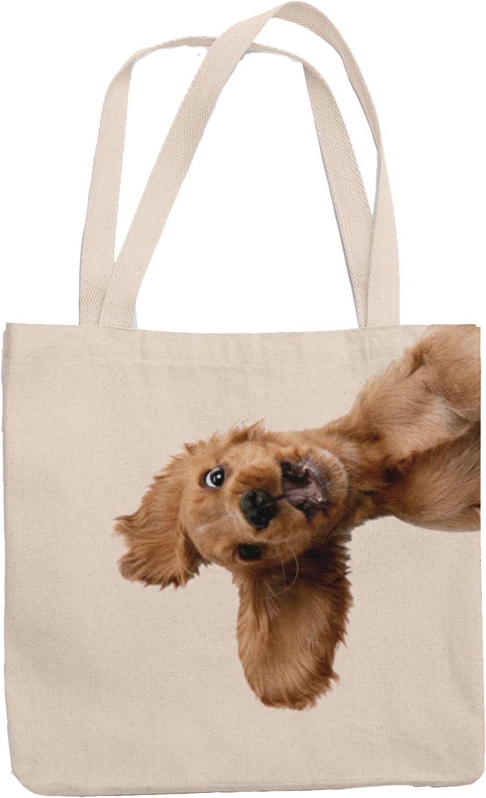 Reusable Tote Bag with Springer, Cocker Spaniel Print, Everyday, Shopping Tote Bag, Eco-friendly Printed Stylish Long Handled Tote Shoulder Bag, Perfect Dog Lover Gifts (40 x 38 x 1.5) cm