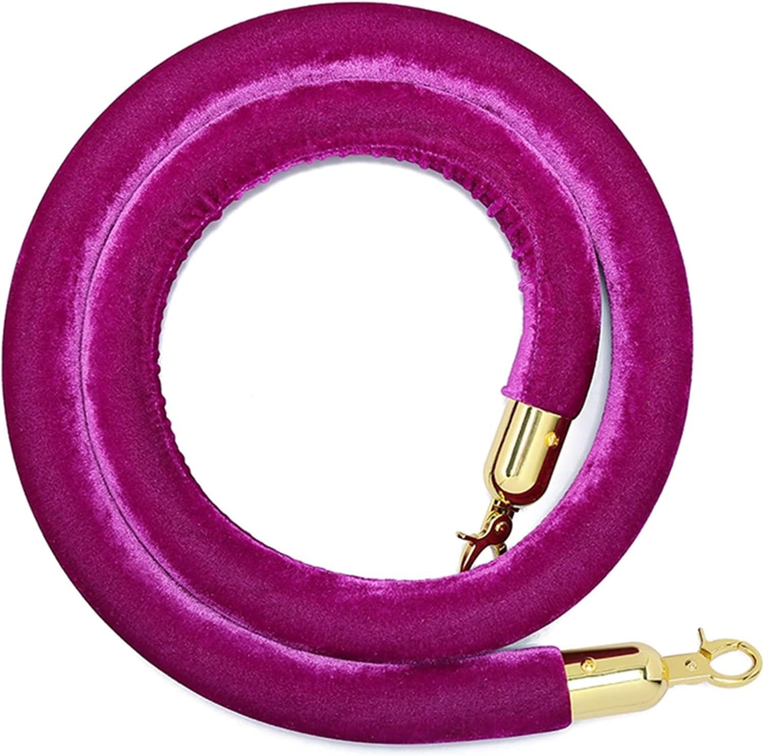 Hanging Rope Lint Rope 5ft Long Replacement Rope with Gold Hooks, 1.2" Thick Rope Barrier - Protect Private Areas During Party (Purple)