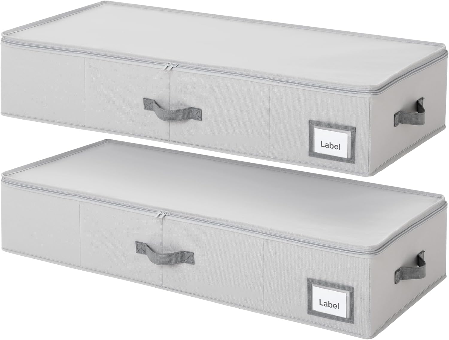 GRANNY SAYS 2 Pack Large Under Bed Storage, Underbed Organizer with Zipper Lid for Bedroom & Clothes Hangers for Closet, 20 Pack Wood Hanger