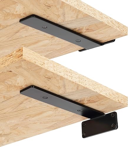 Miniatura 1 de YONSIN Soportes de estante de 8 pulgadas, paquete de 3 soportes de metal de ángulo de 90 grados para estantes de 8 pulgadas, soporta más de 150